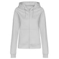 Heather Grey - Front - Awdis Womens-Ladies Full Zip Hoodie