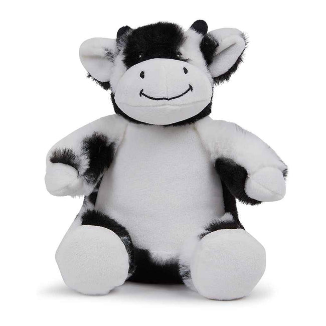 Black-White - Front - Mumbles Printme Cow Plush Toy