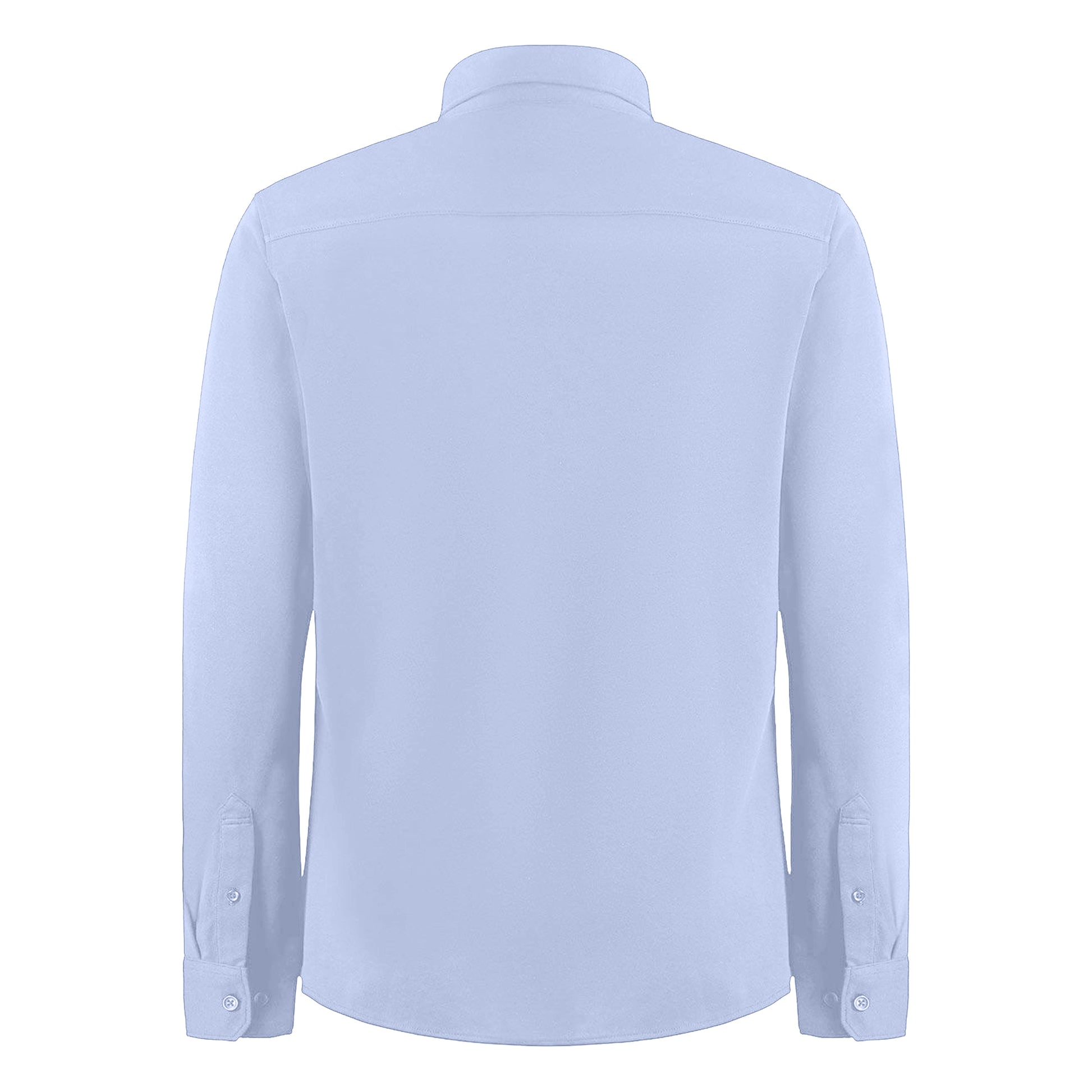 Light Heather Blue - Back - Kustom Kit Mens Pique Formal Shirt