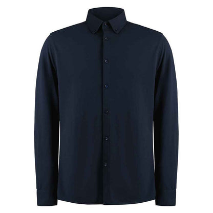 Navy - Front - Kustom Kit Mens Pique Formal Shirt