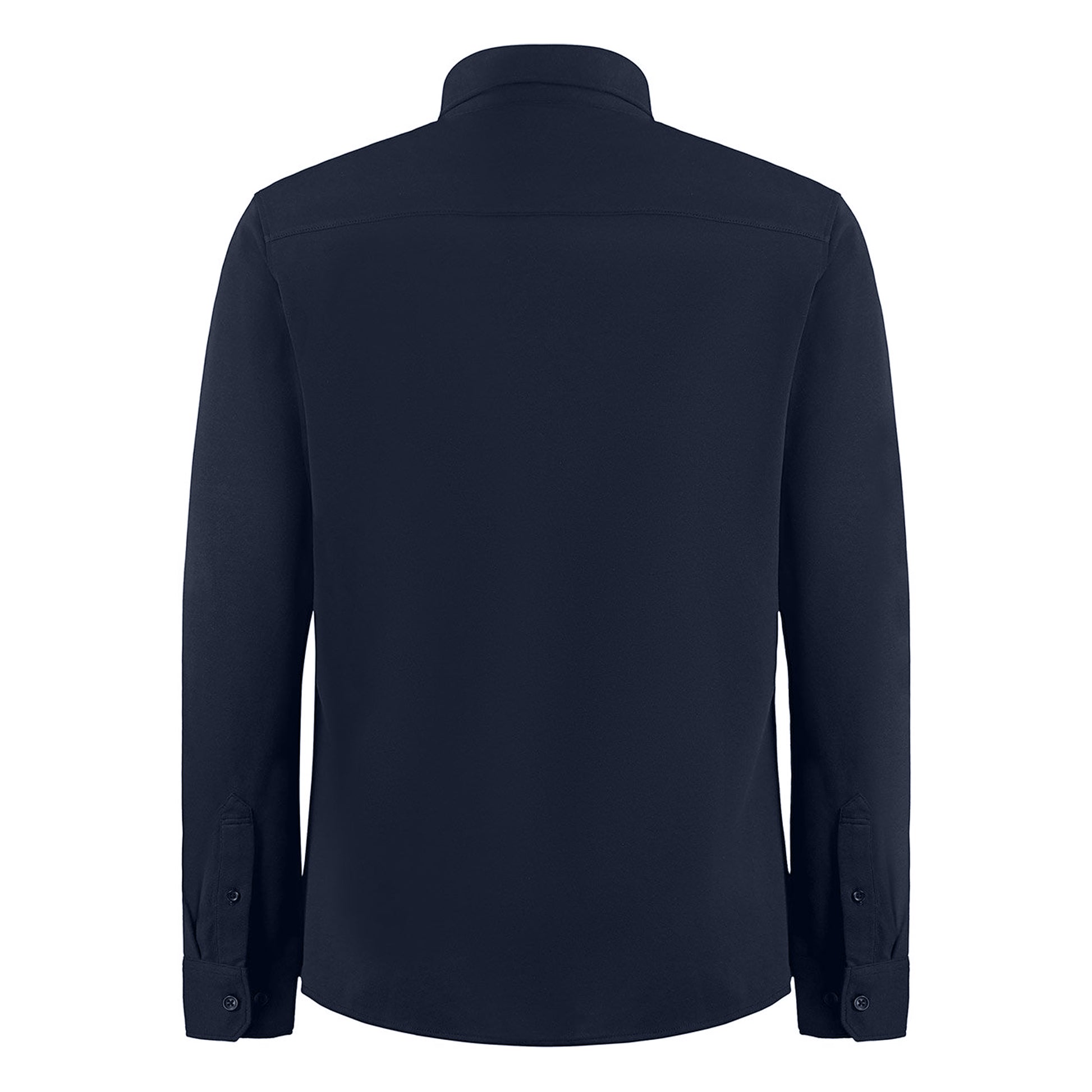 Navy - Back - Kustom Kit Mens Pique Formal Shirt