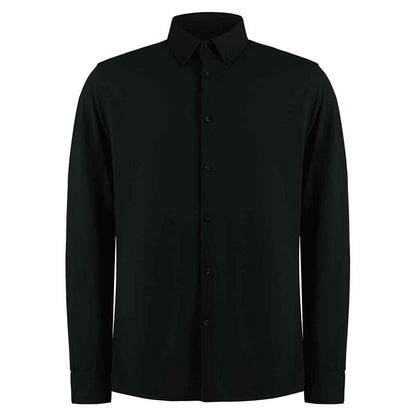 Black - Front - Kustom Kit Mens Pique Formal Shirt