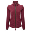 Burgundy-Brown - Front - Premier Womens-Ladies Artisan Contrast Trim Fleece Jacket