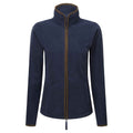 Navy-Brown - Front - Premier Womens-Ladies Artisan Contrast Trim Fleece Jacket