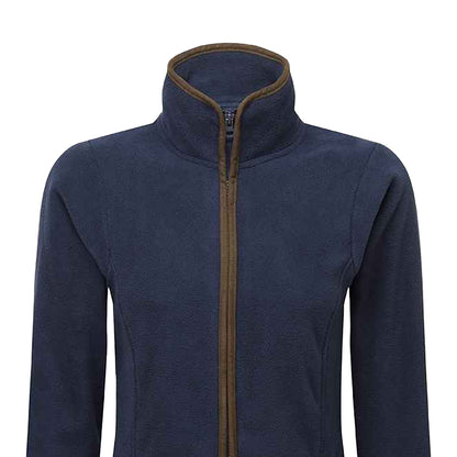 Navy-Brown - Back - Premier Womens-Ladies Artisan Contrast Trim Fleece Jacket