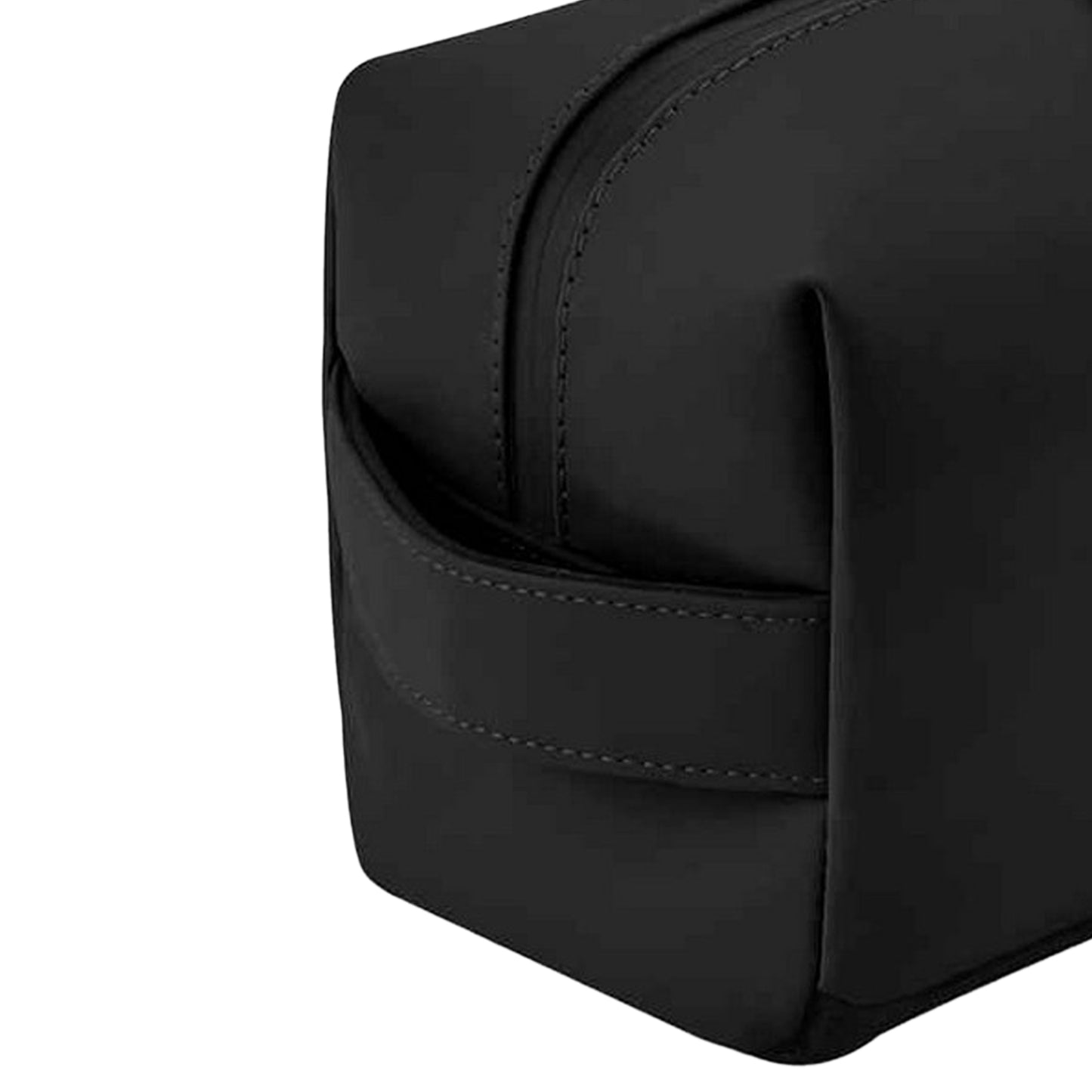 Black - Side - Bagbase Matte PU Toiletry Bag