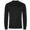 Jet Black - Front - AWDis Cool Mens Long-Sleeved Active T-Shirt