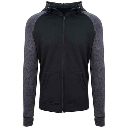 Black-Black Slate - Front - AWDis Cool Mens Full Zip Hoodie