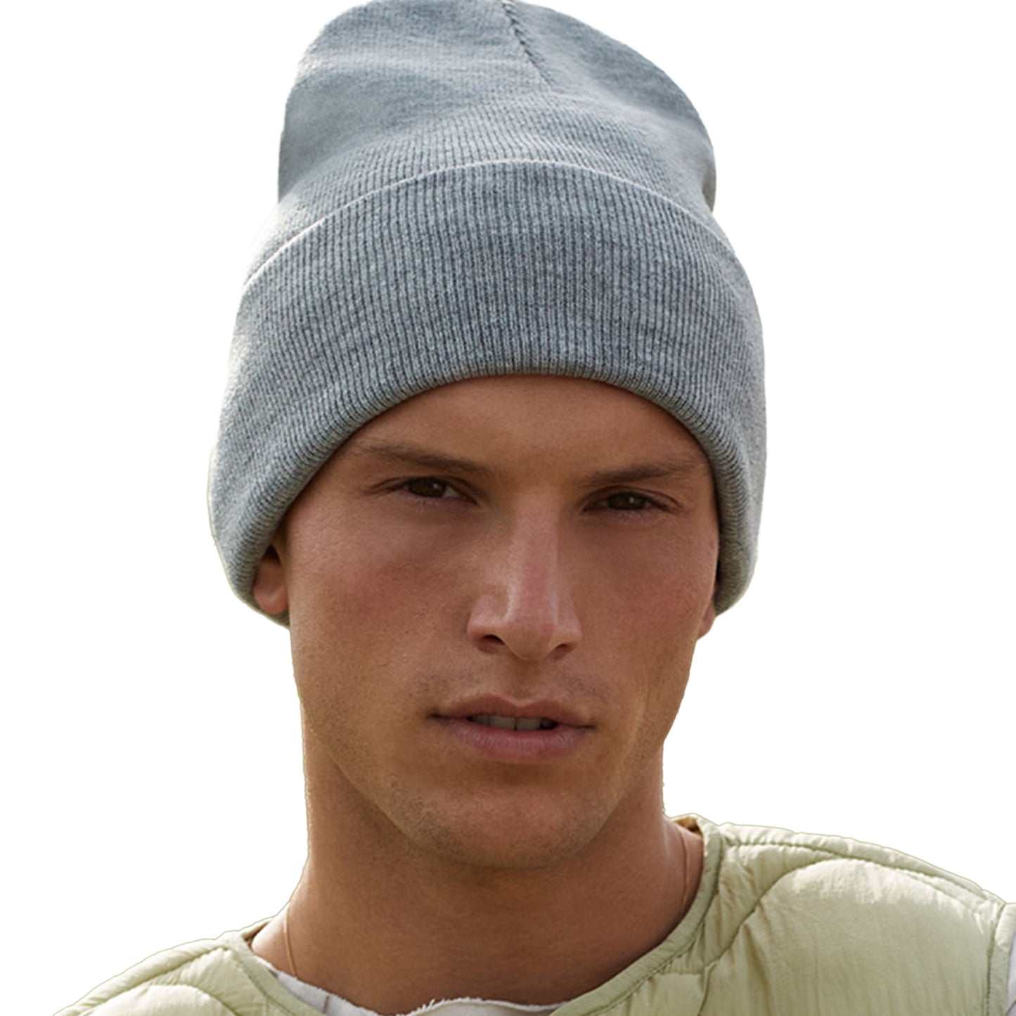 Ash - Back - Beechfield Unisex Adult Original Recycled Deep Cuffed Beanie