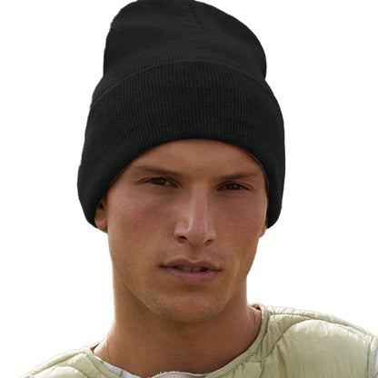 Black - Back - Beechfield Unisex Adult Original Recycled Deep Cuffed Beanie