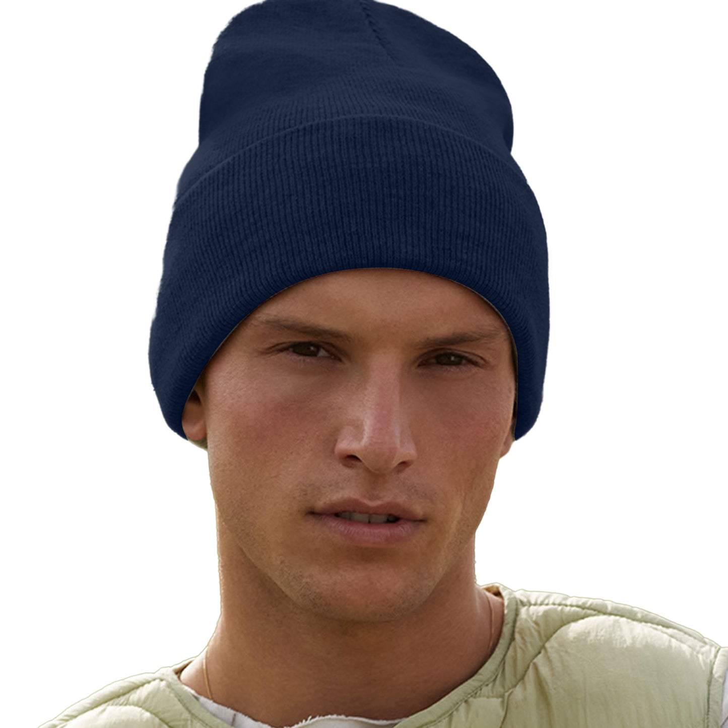 French Navy - Back - Beechfield Unisex Adult Original Recycled Deep Cuffed Beanie