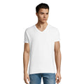 White - Lifestyle - SOLS Mens Imperial V Neck T-Shirt