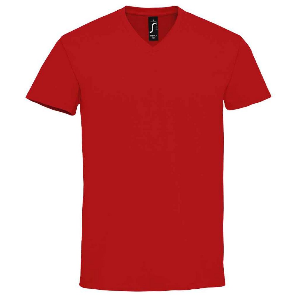 Red - Front - SOLS Mens Imperial V Neck T-Shirt