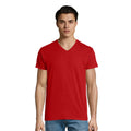 Red - Side - SOLS Mens Imperial V Neck T-Shirt