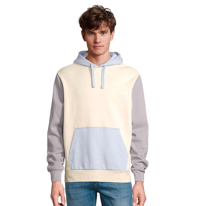 Natural - Side - SOLS Unisex Adult Collins Contrast Organic Hoodie