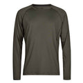Black Melange - Front - Tee Jays Mens CoolDry Long-Sleeved T-Shirt