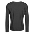 Navy Melange - Front - Tee Jays Mens CoolDry Long-Sleeved T-Shirt