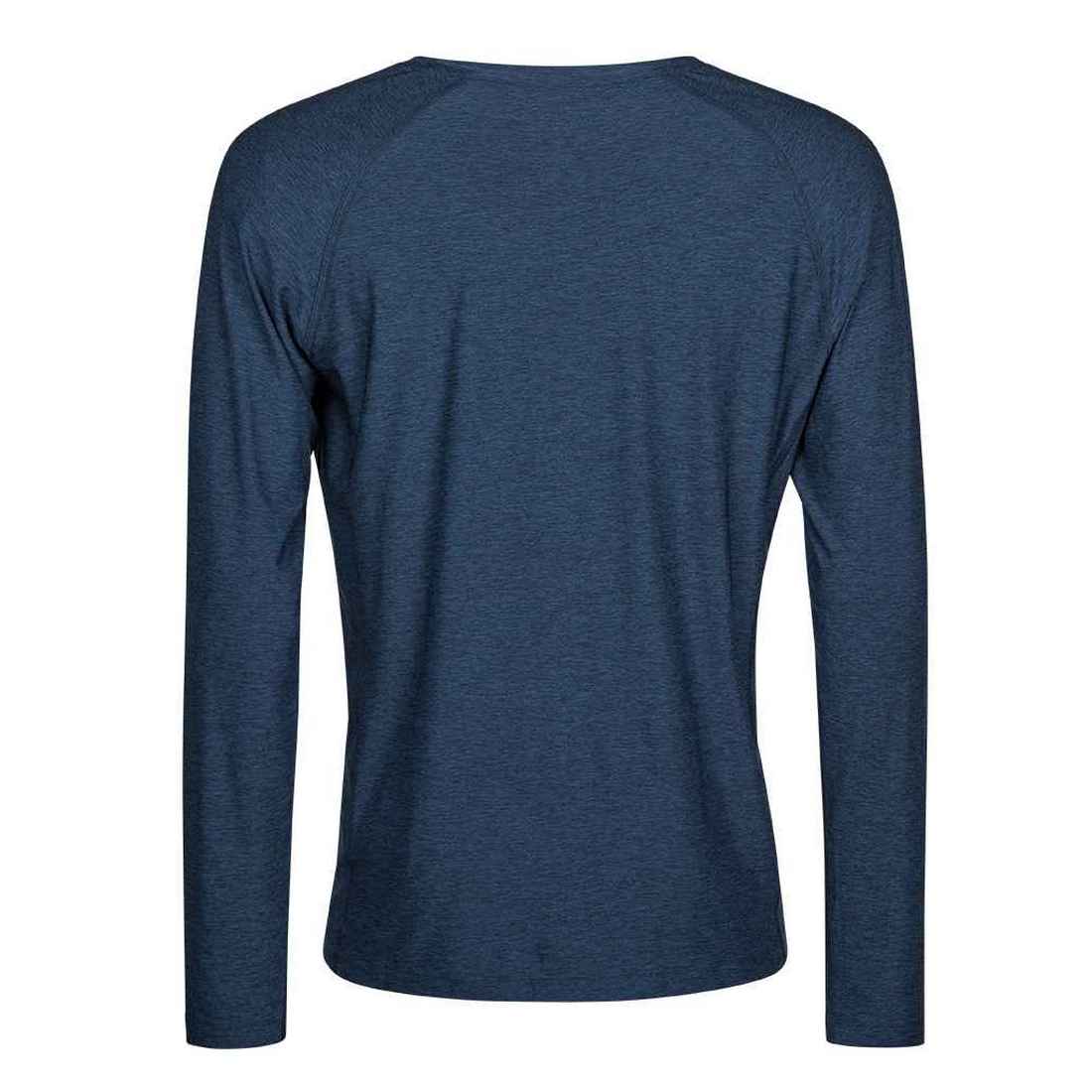 Navy Melange - Back - Tee Jays Mens CoolDry Long-Sleeved T-Shirt
