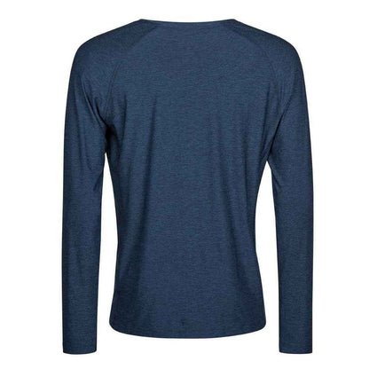 Navy Melange - Back - Tee Jays Mens CoolDry Long-Sleeved T-Shirt