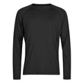 Black - Front - Tee Jays Mens CoolDry Long-Sleeved T-Shirt