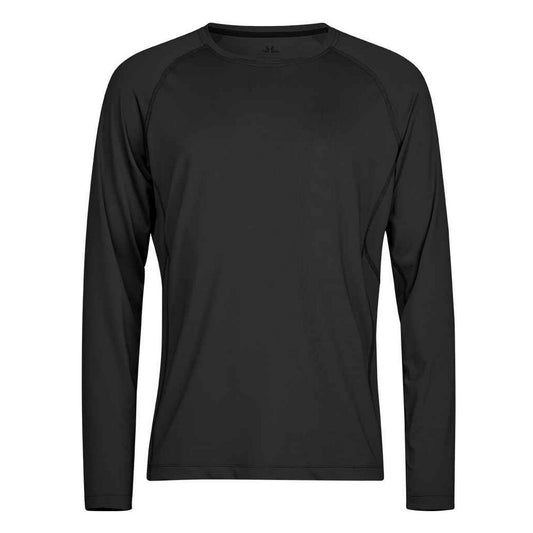 Black - Front - Tee Jays Mens CoolDry Long-Sleeved T-Shirt