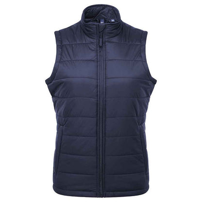 Navy - Front - Premier Womens-Ladies Recyclight Padded Gilet