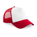 Classic Red-White - Front - Beechfield Childrens-Kids Trucker Cap