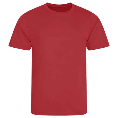 Fire Red - Front - AWDis Cool Unisex Adult Smooth T-Shirt