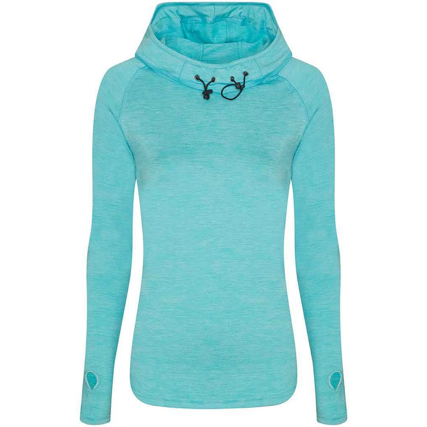 Ocean Blue Melange - Front - AWDis Cool Womens-Ladies Cowl Neck Top