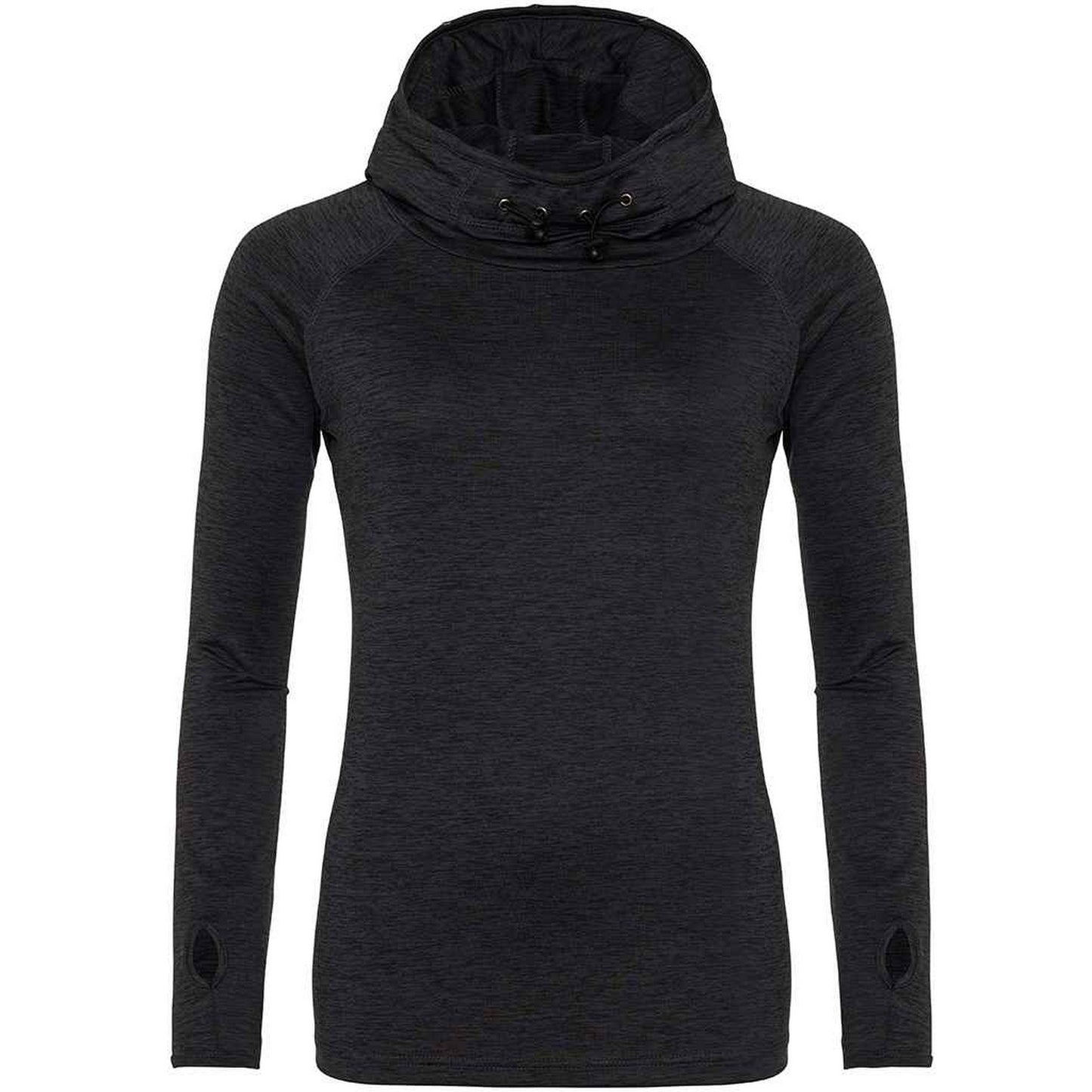 Black Slate Melange - Front - AWDis Cool Womens-Ladies Cowl Neck Top