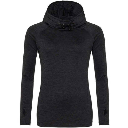 Black Slate Melange - Front - AWDis Cool Womens-Ladies Cowl Neck Top
