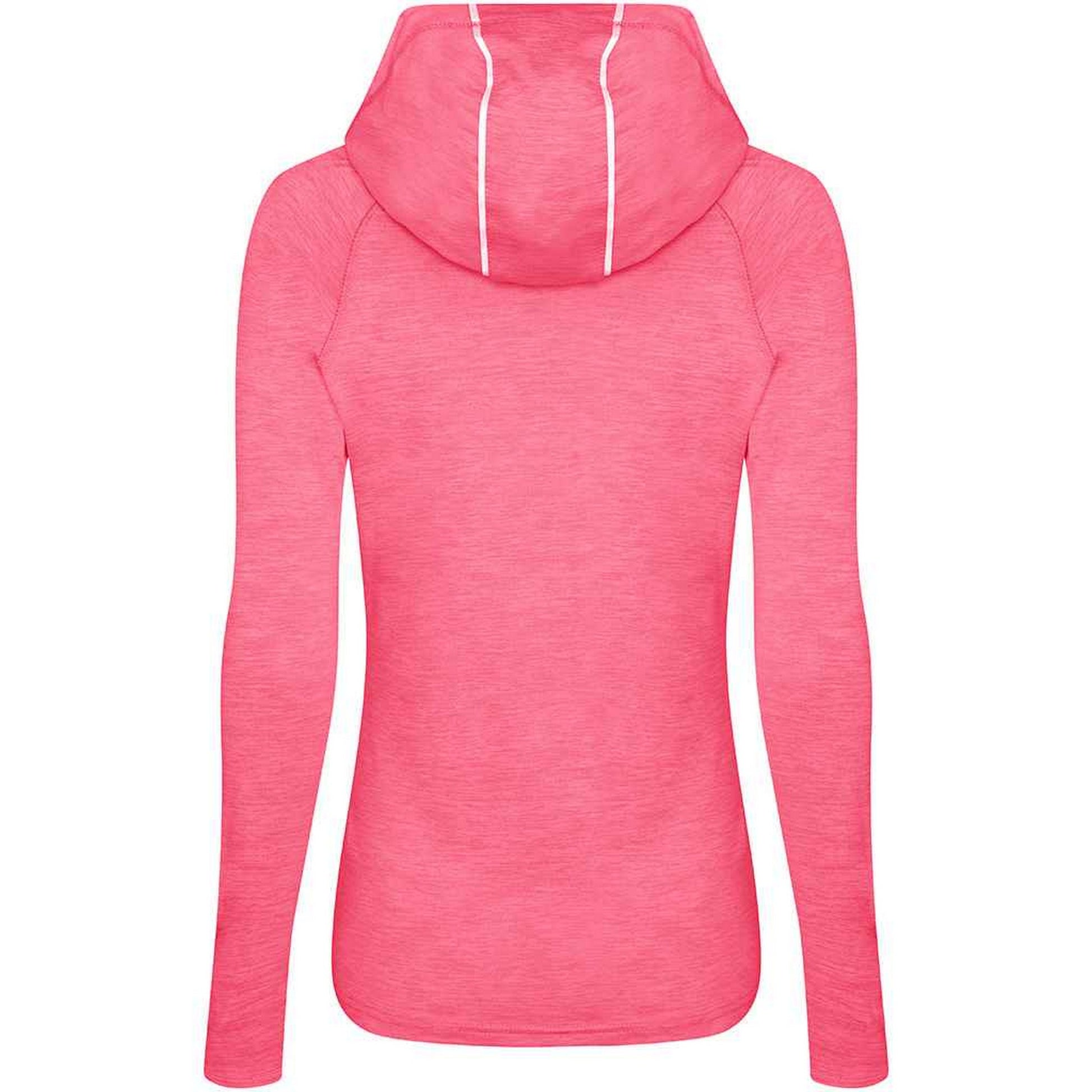 Electric Pink Melange - Back - AWDis Cool Womens-Ladies Cowl Neck Top
