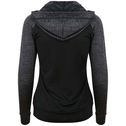 Black-Black Slate - Back - AWDis Cool Womens-Ladies Zoodie Contrast Full Zip Hoodie