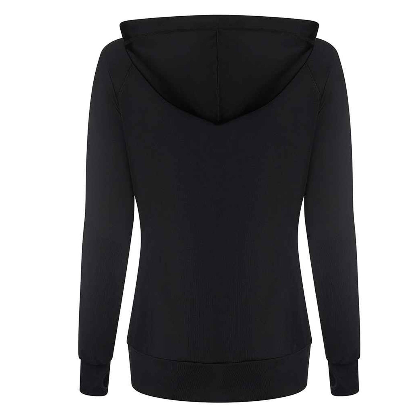 Jet Black - Back - AWDis Cool Womens-Ladies Zoodie Contrast Full Zip Hoodie