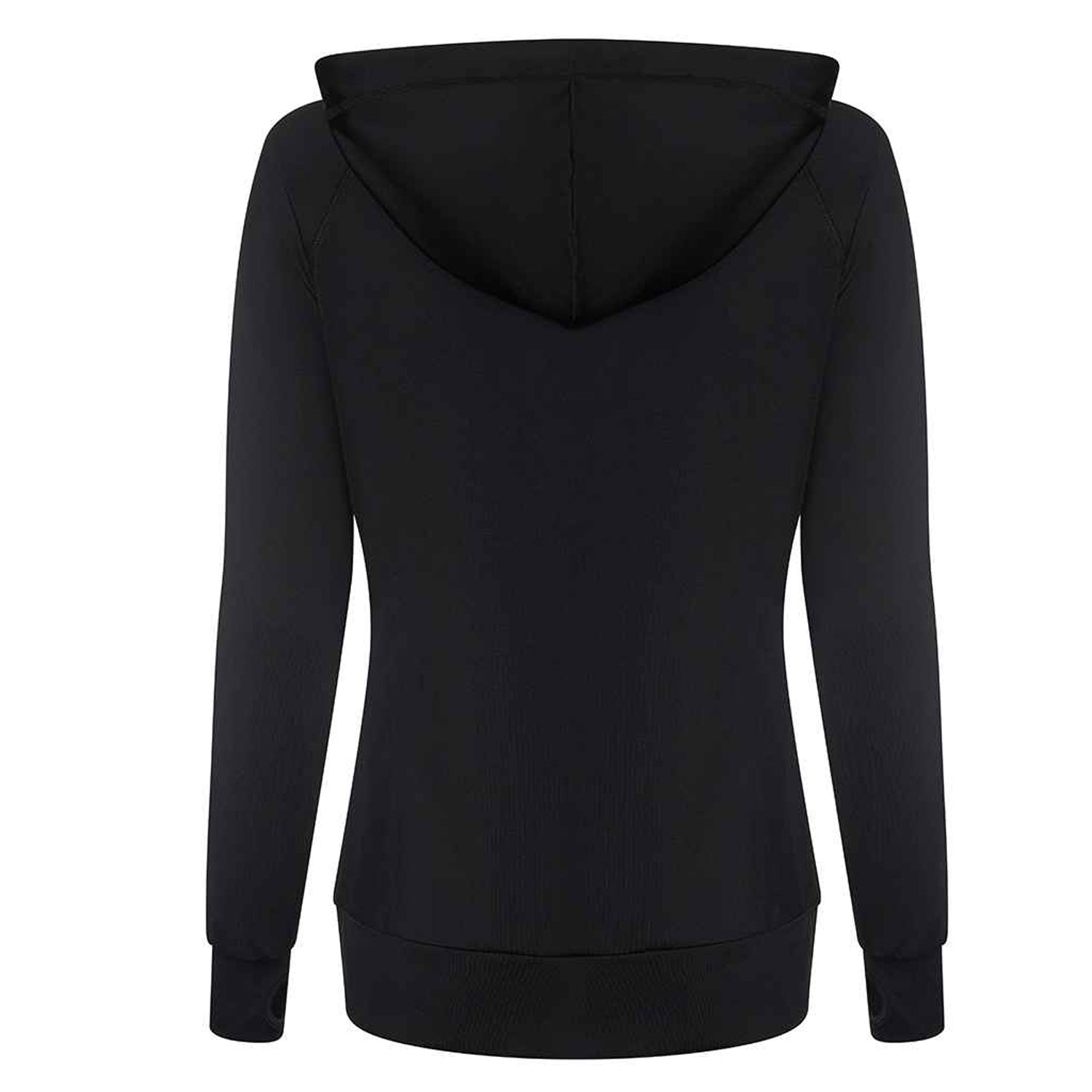 Jet Black - Back - AWDis Cool Womens-Ladies Zoodie Contrast Full Zip Hoodie