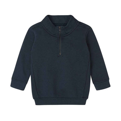 Navy - Front - Babybugz Baby Quarter Zip Sweatshirt