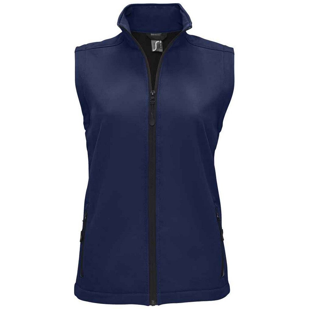French Navy - Front - SOLS Womens-Ladies Race Softshell Gilet