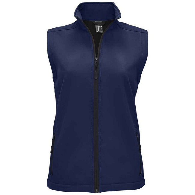 French Navy - Front - SOLS Womens-Ladies Race Softshell Gilet