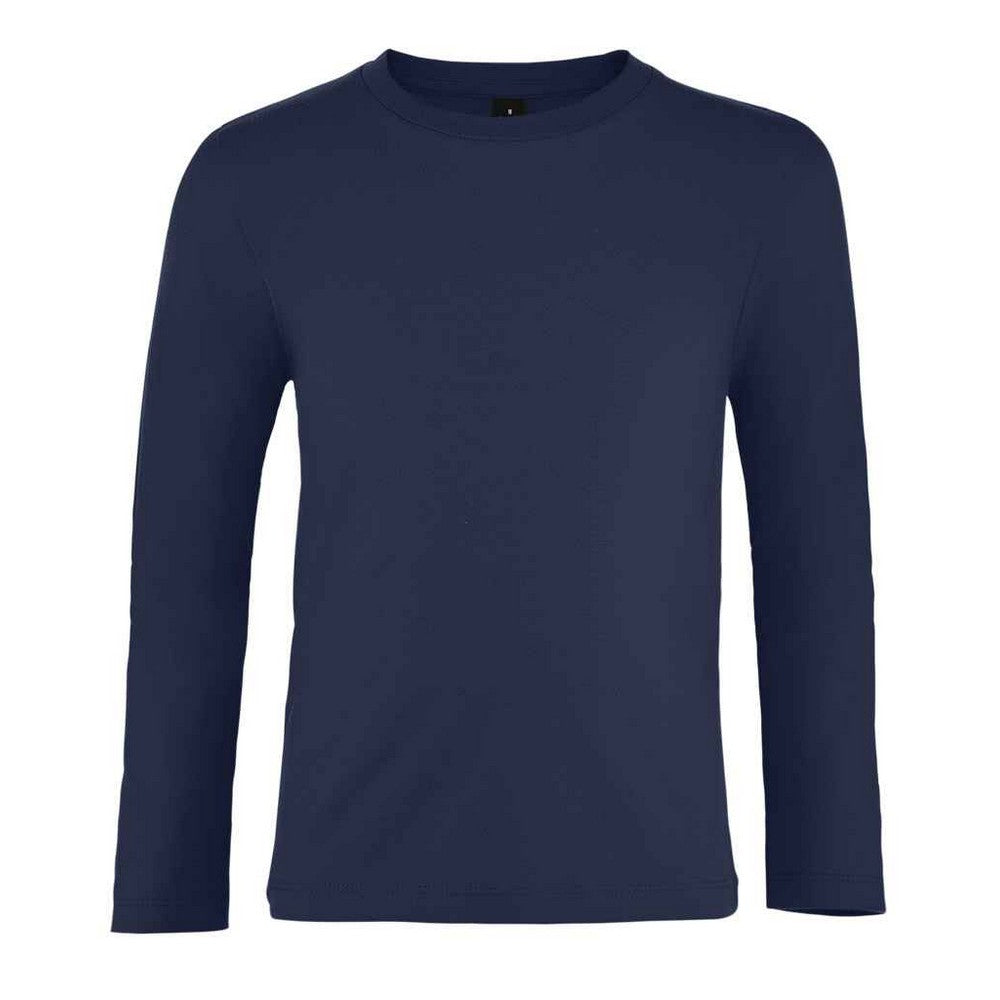 French Navy - Front - SOLS Childrens-Kids Imperial Long-Sleeved T-Shirt