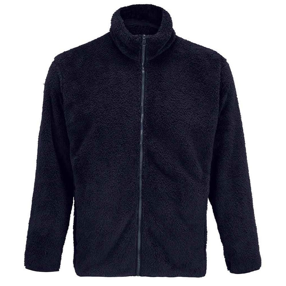 Navy - Front - SOLS Unisex Adult Finch Fluffy Jacket