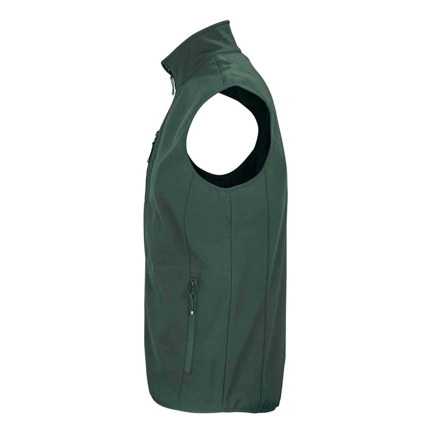 Forest Green - Side - SOLS Mens Falcon Softshell Recycled Body Warmer