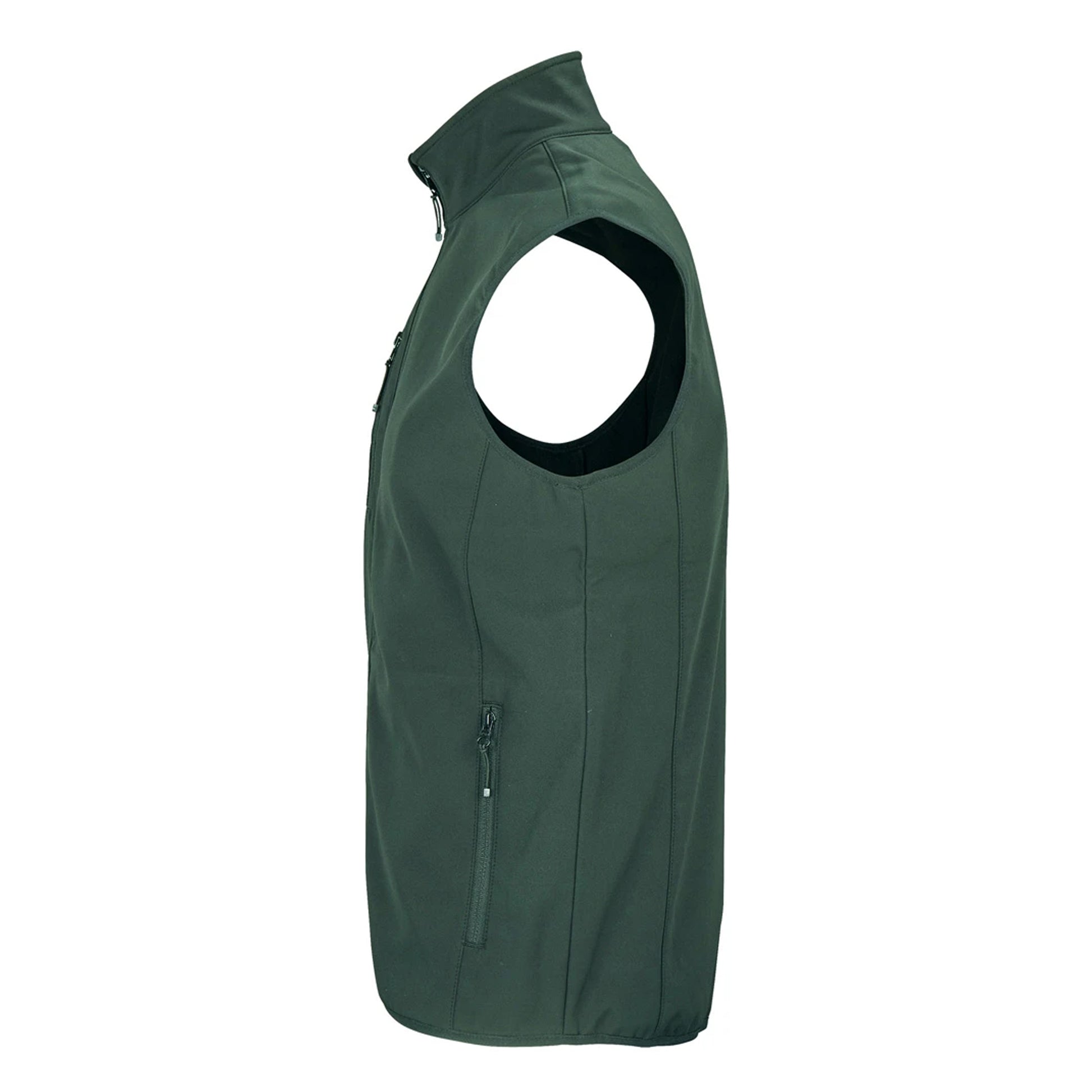 Forest Green - Side - SOLS Mens Falcon Softshell Recycled Body Warmer