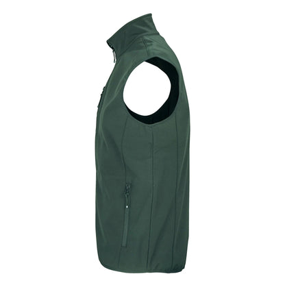 Forest Green - Side - SOLS Mens Falcon Softshell Recycled Body Warmer