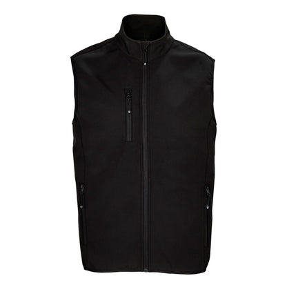 Black - Front - SOLS Mens Falcon Softshell Recycled Body Warmer
