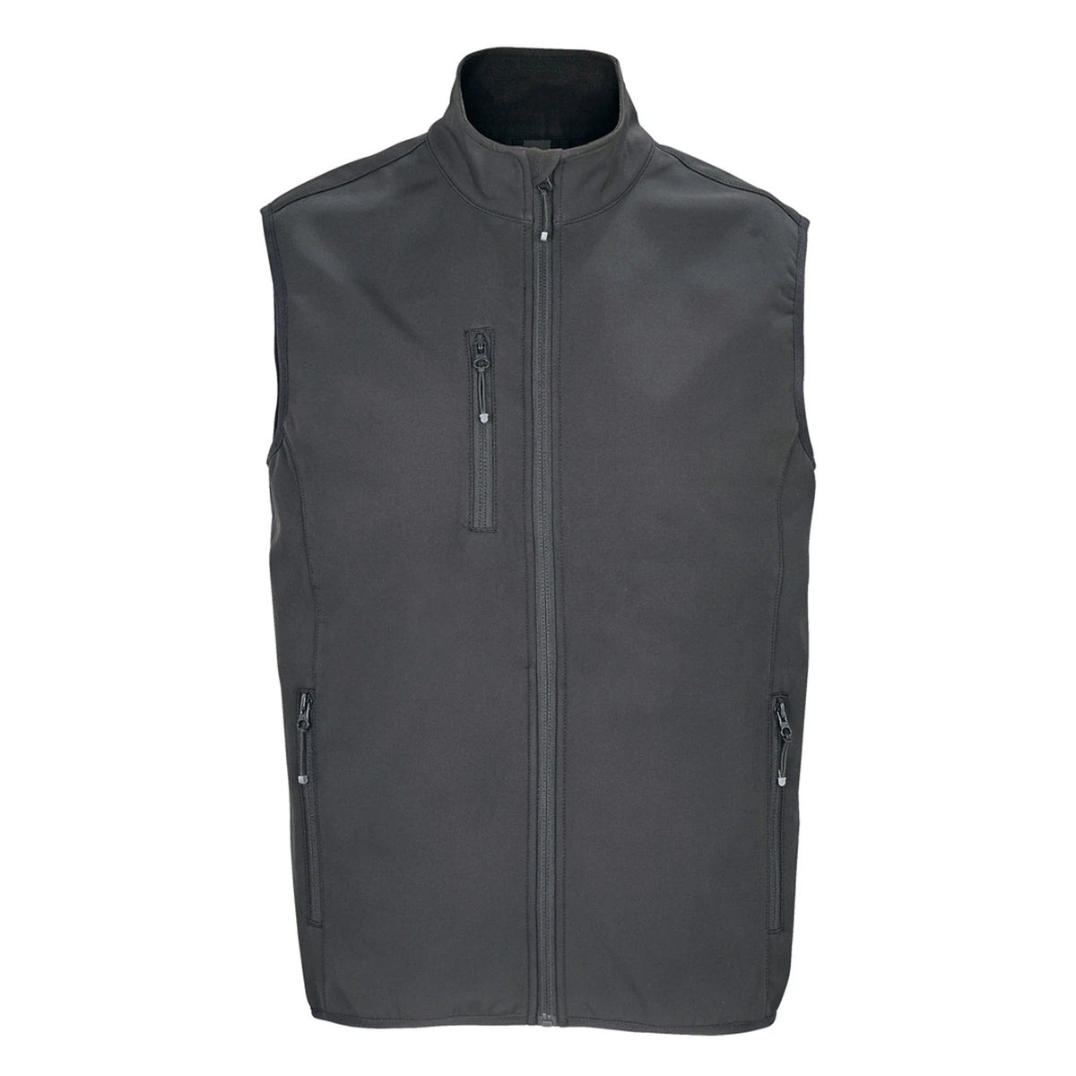 Charcoal - Front - SOLS Mens Falcon Softshell Recycled Body Warmer