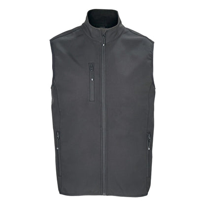 Charcoal - Front - SOLS Mens Falcon Softshell Recycled Body Warmer