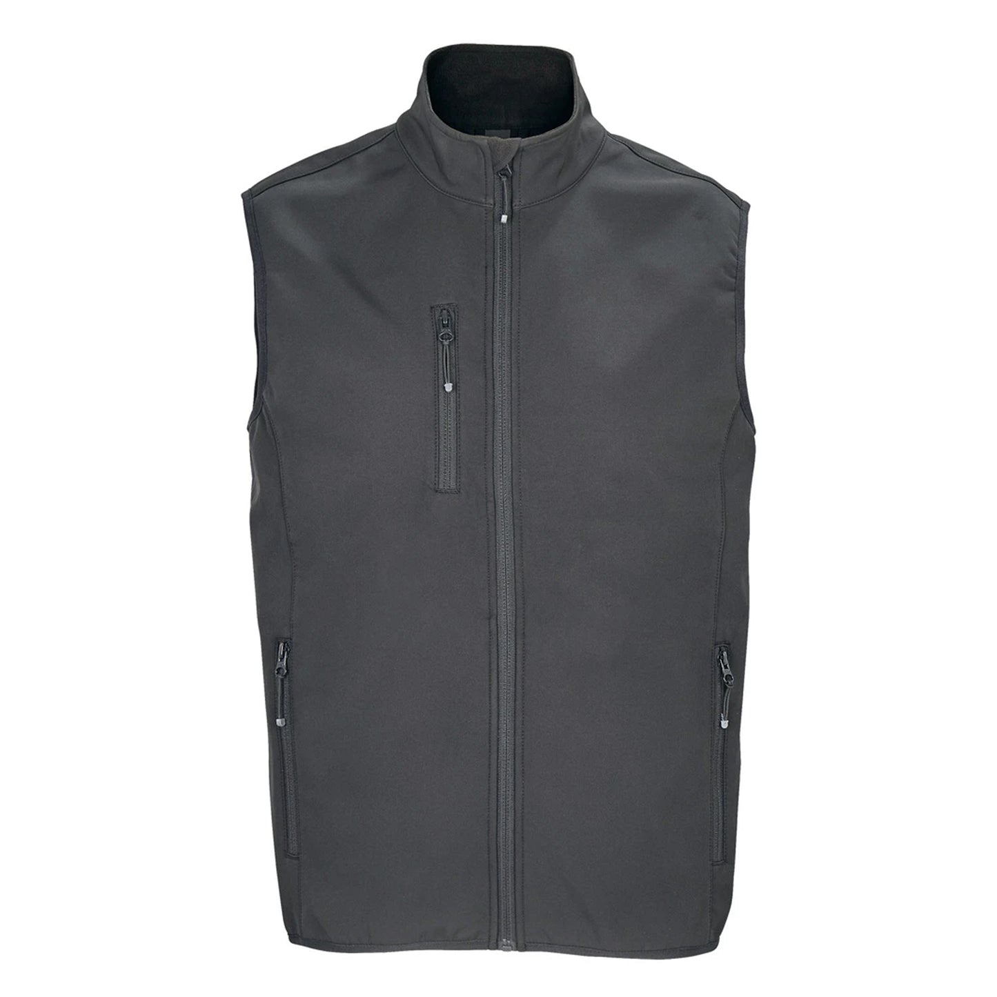 Charcoal - Front - SOLS Mens Falcon Softshell Recycled Body Warmer