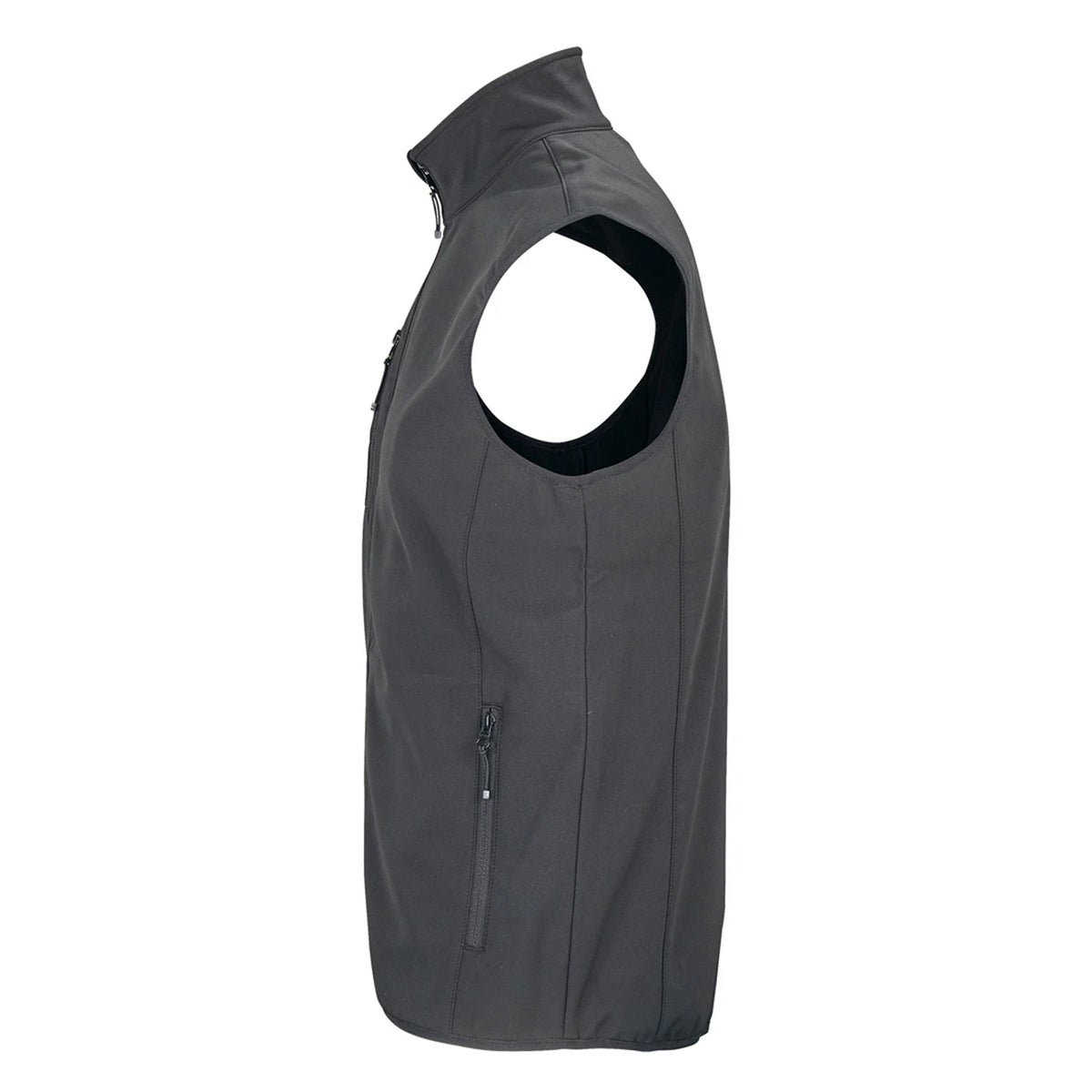 Charcoal - Back - SOLS Mens Falcon Softshell Recycled Body Warmer