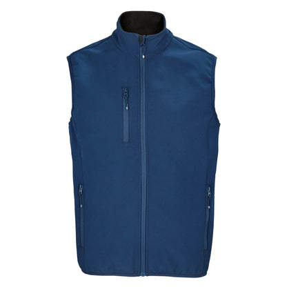 Abyss Blue - Front - SOLS Mens Falcon Softshell Recycled Body Warmer