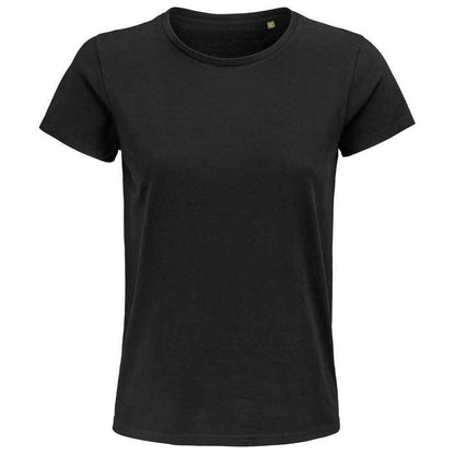 Deep Black - Front - SOLS Womens-Ladies Pioneer Organic T-Shirt